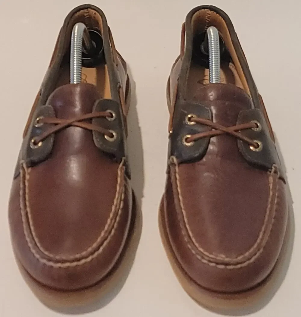 NWOB Sperry Gold Cup Authentic Original 2Eye MEN'S Tan Leather Boat Shoes SZ 9M